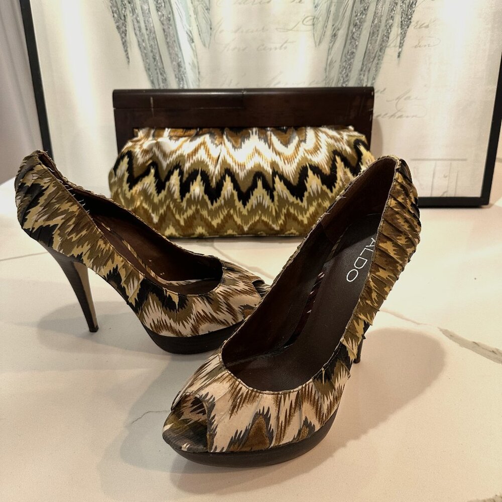 Aldo Heels with Matching Clutch Bag (Also size 40)
